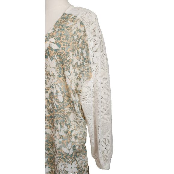 Miss Me Crochet Chiffon Kimono Long Duster Boho & Gauze Crinkle Size Medium New - Picture 5 of 10